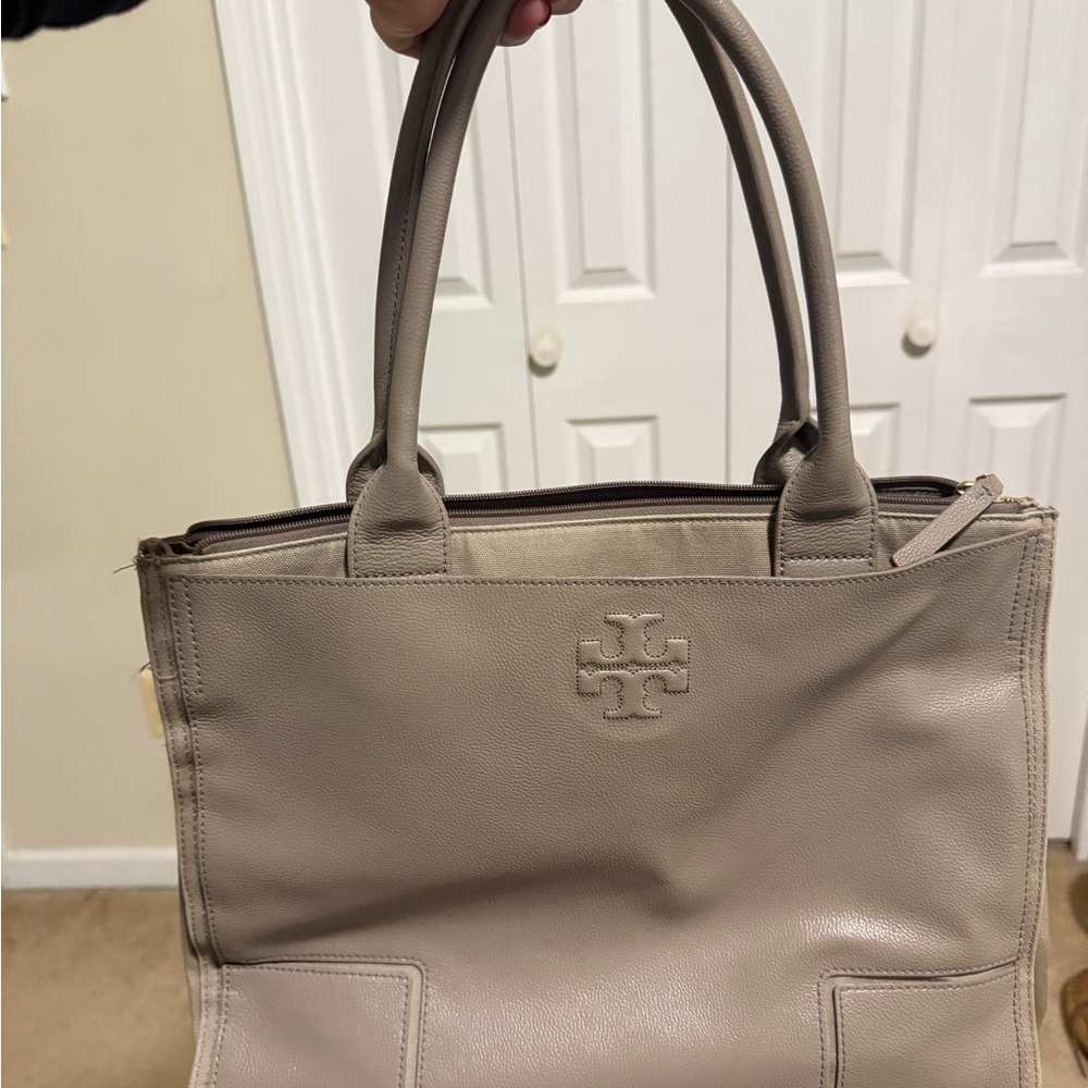 Tory Burch Beige Leather Tote